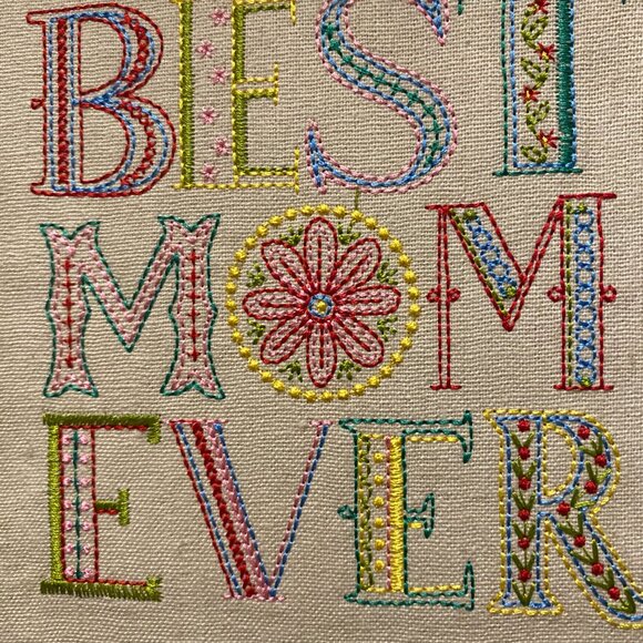BEST MOM EVER FRAMED NEEDLEWORK - Picture 3 of 4